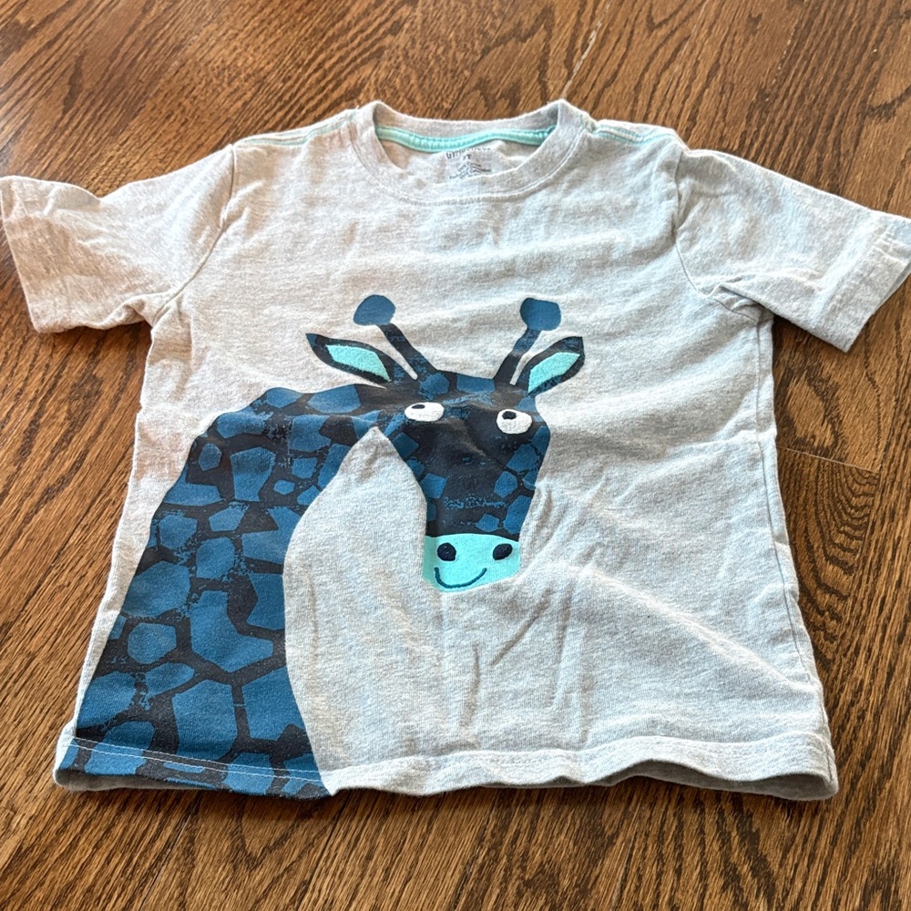 Gymboree Gray and Blue Giraffe Tee